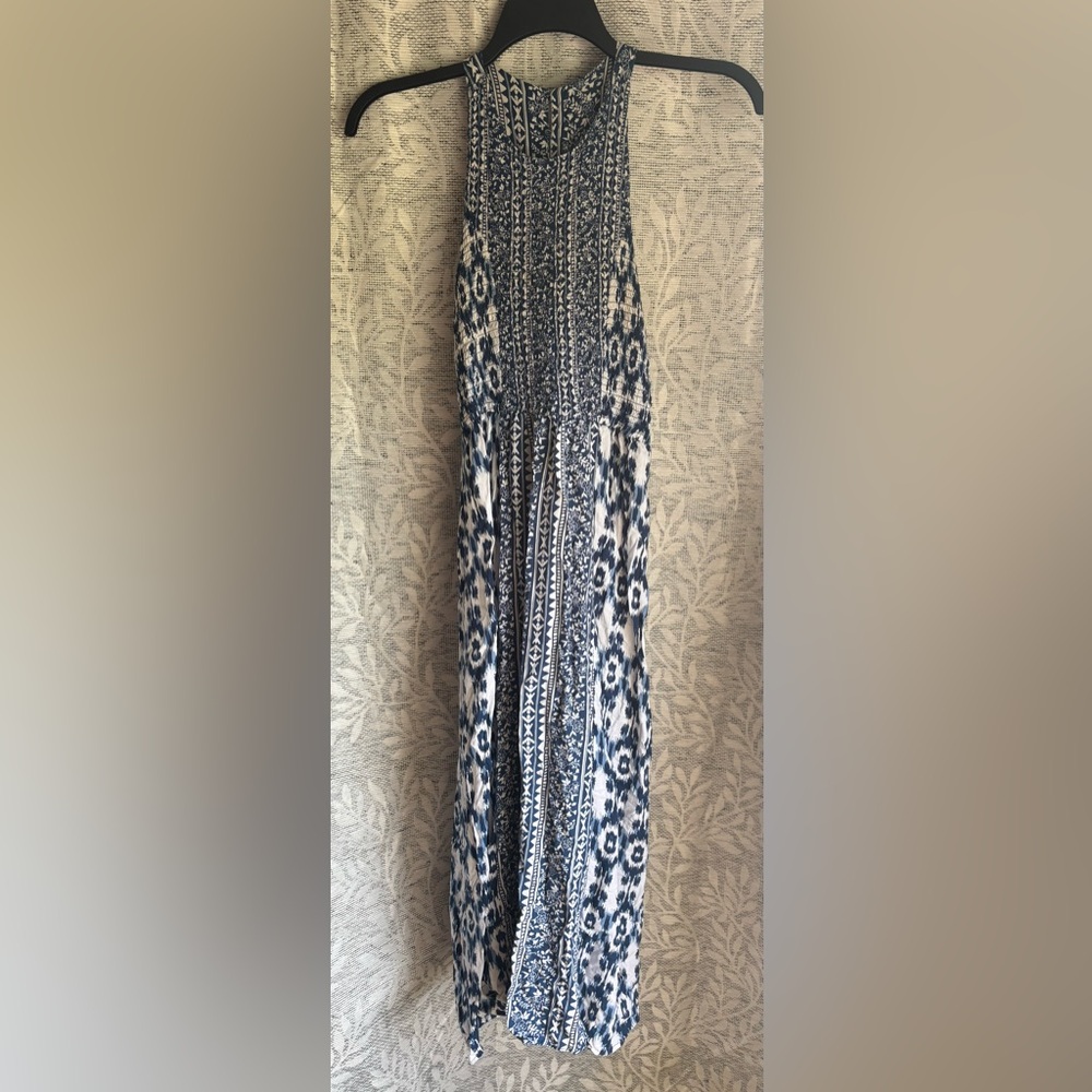 Japna Blue and White Midi Dress